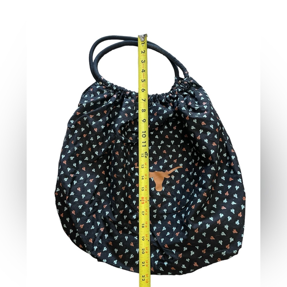 University of Texas UT Women's Black and Orange Cloth Hobo Tote Bag - Picture 6 of 7